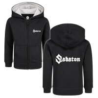 Sabaton (Logo) - Kids zip-hoody, black, white, 104
