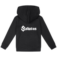 Sabaton (Logo) - Kinder Kapuzenjacke, schwarz, weiß, 104