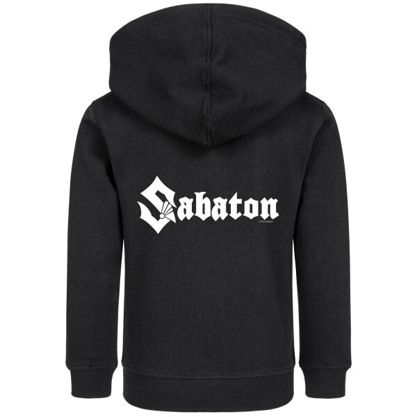 Sabaton (Logo) - Kids zip-hoody, black, white, 116