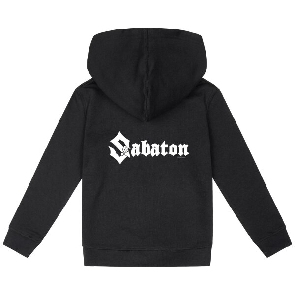 Sabaton (Logo) - Kids zip-hoody, black, white, 116