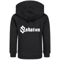 Sabaton (Logo) - Kids zip-hoody, black, white, 128