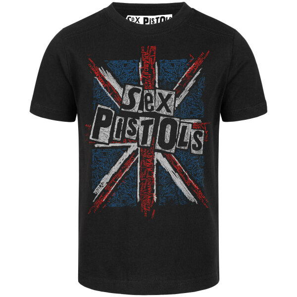 Sex Pistols (Union Jack) - Kinder T-Shirt, schwarz, mehrfarbig, 140