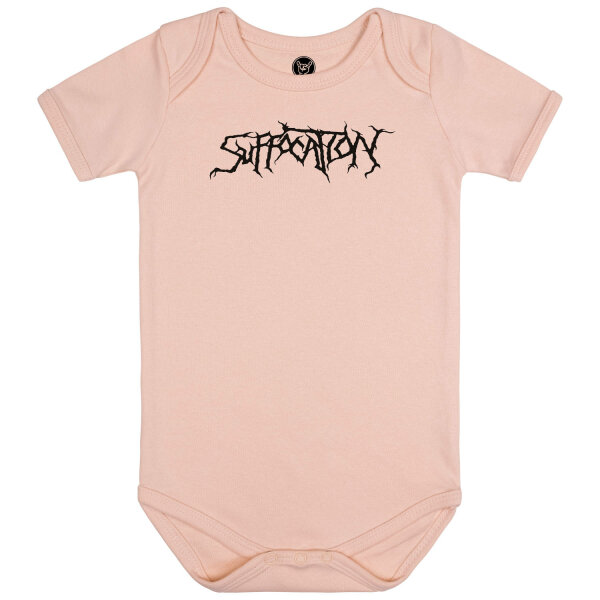 Suffocation (Logo) - Baby bodysuit, pale pink, black, 56/62