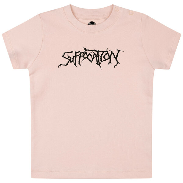 Suffocation (Logo) - Baby T-Shirt, hellrosa, schwarz, 56/62