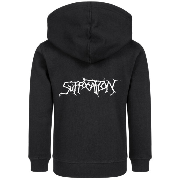 Suffocation (Logo) - Kinder Kapuzenjacke, schwarz, weiß, 116