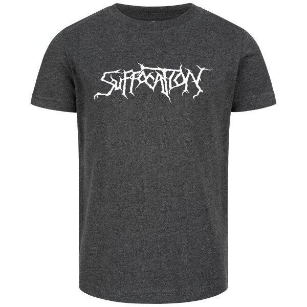 Suffocation (Logo) - Kinder T-Shirt, charcoal, weiß, 104