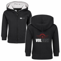 Volbeat (SkullWing) - Baby zip-hoody, black, red/white, 56/62
