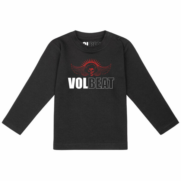 Volbeat (SkullWing) - Baby Longsleeve, schwarz, rot/weiß, 56/62