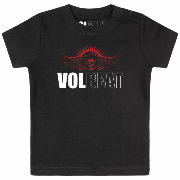 Volbeat (SkullWing) - Baby T-Shirt, schwarz, rot/weiß, 68/74