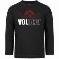 Volbeat (SkullWing) - Kids longsleeve, black, red/white, 104