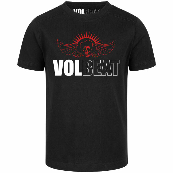 Volbeat (SkullWing) - Kinder T-Shirt, schwarz, rot/weiß, 116
