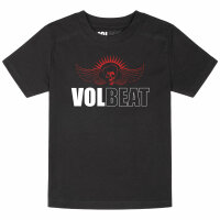 Volbeat (SkullWing) - Kinder T-Shirt, schwarz, rot/weiß, 152