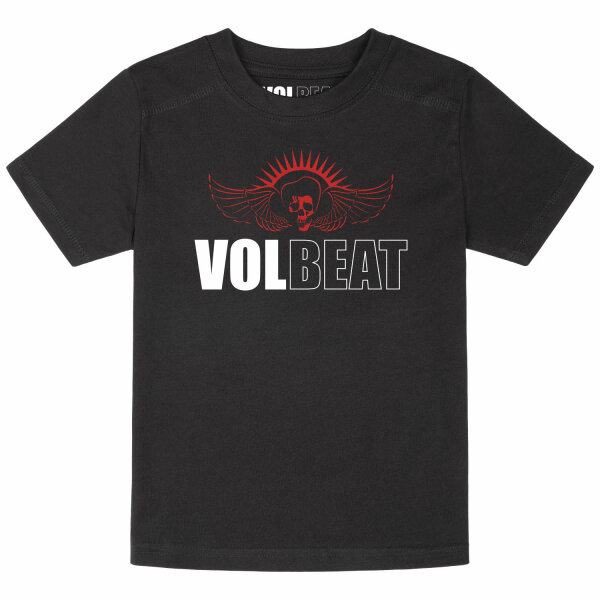 Volbeat (SkullWing) - Kinder T-Shirt, schwarz, rot/weiß, 164