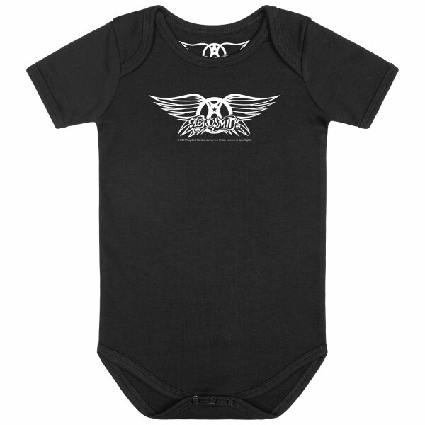 Aerosmith (Logo Wings) - Baby Body, schwarz, weiß, 56/62