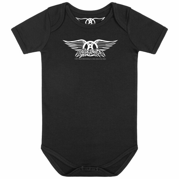 Aerosmith (Logo Wings) - Baby Body, schwarz, weiß, 80/86