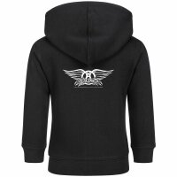 Aerosmith (Logo Wings) - Baby Kapuzenjacke, schwarz, weiß, 56/62