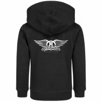 Aerosmith (Logo Wings) - Kinder Kapuzenjacke, schwarz, weiß, 116
