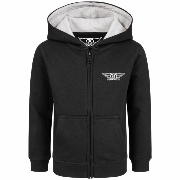 Aerosmith (Logo Wings) - Kids zip-hoody, black, white, 164