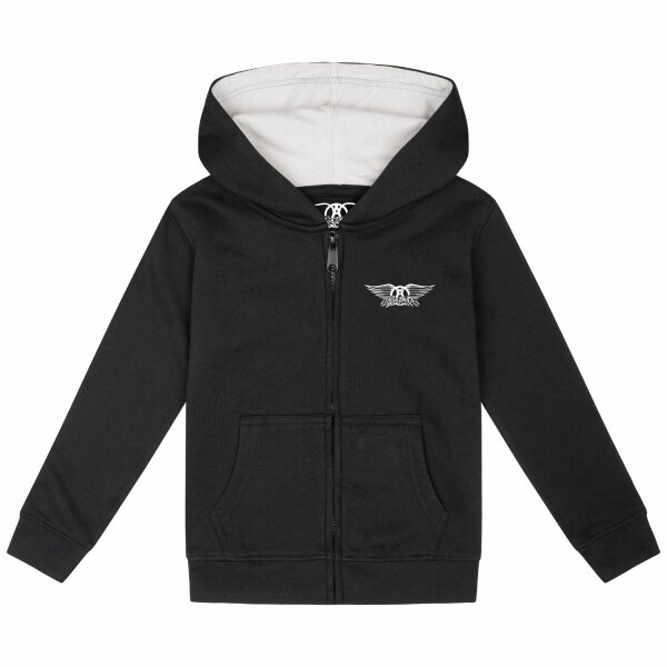 Aerosmith (Logo Wings) - Kids zip-hoody, black, white, 164