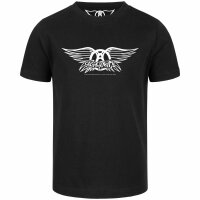 Aerosmith (Logo Wings) - Kinder T-Shirt, schwarz, weiß, 140