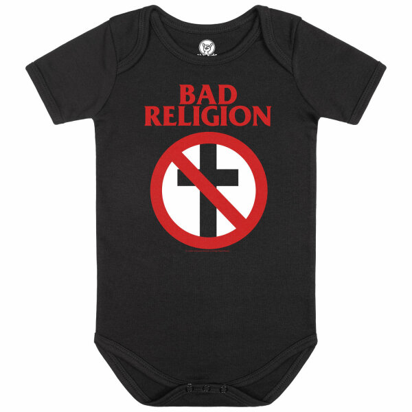 Bad Religion (Cross Buster) - Baby bodysuit, black, red/white, 68/74