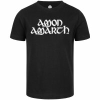 Amon Amarth (Logo) - Kinder T-Shirt, schwarz, weiß, 152