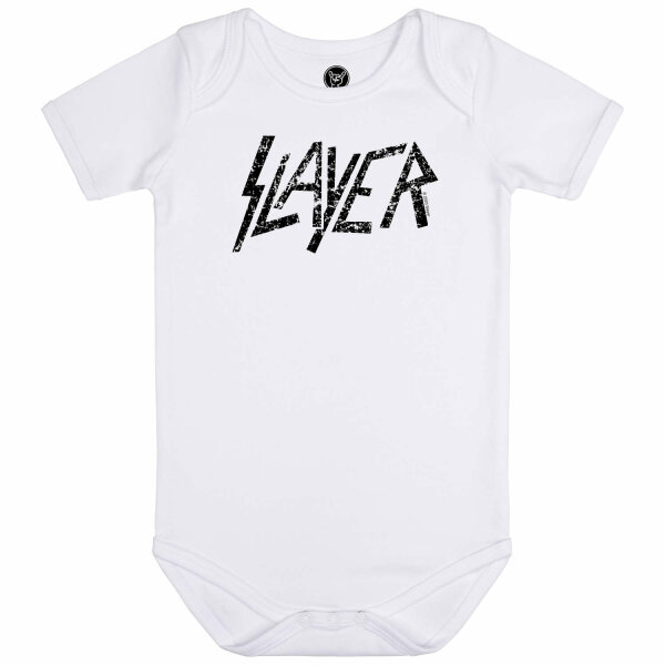 Slayer (Logo) - Baby bodysuit, white, black, 56/62