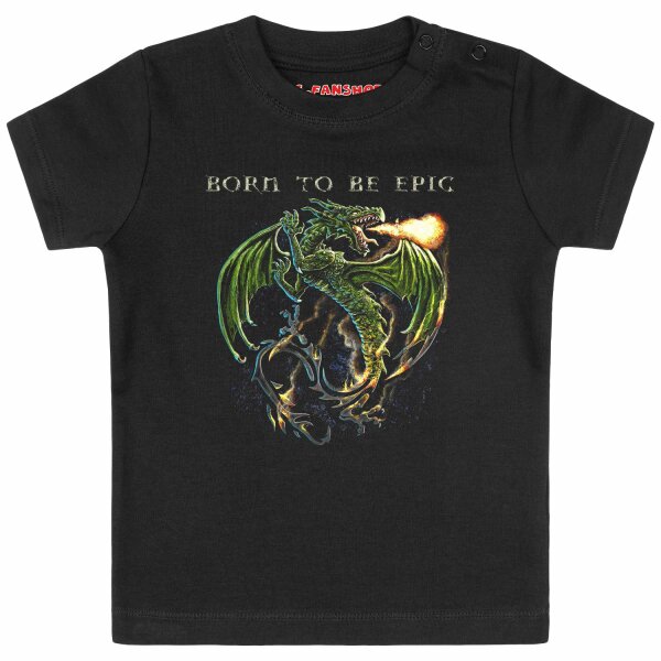 born to be epic - Baby T-Shirt, schwarz, mehrfarbig, 56/62