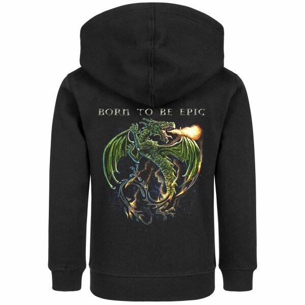 born to be epic - Kinder Kapuzenjacke, schwarz, mehrfarbig, 116