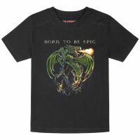 born to be epic - Kinder T-Shirt, schwarz, mehrfarbig, 104