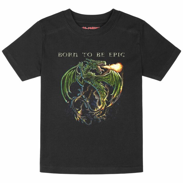 born to be epic - Kinder T-Shirt, schwarz, mehrfarbig, 128