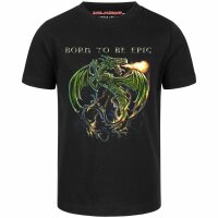born to be epic - Kinder T-Shirt, schwarz, mehrfarbig, 140
