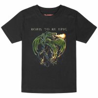 born to be epic - Kinder T-Shirt, schwarz, mehrfarbig, 140