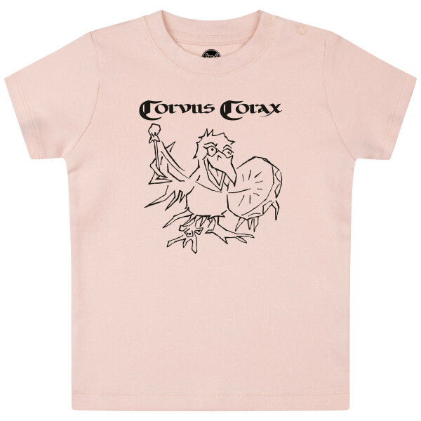 Corvus Corax (Drescher) - Baby T-Shirt, hellrosa, schwarz, 68/74
