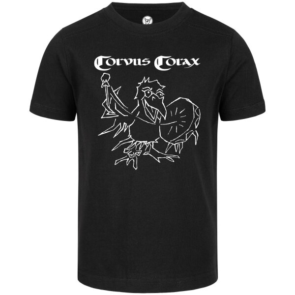 Corvus Corax (Drescher) - Kinder T-Shirt, schwarz, weiß, 104