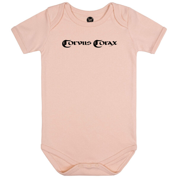 Corvus Corax (Logo) - Baby Body, hellrosa, schwarz, 56/62