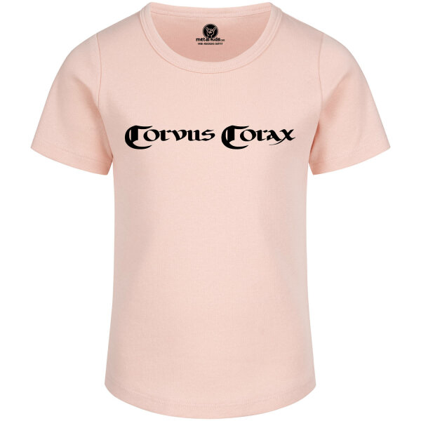 Corvus Corax (Logo) - Girly Shirt, hellrosa, schwarz, 104