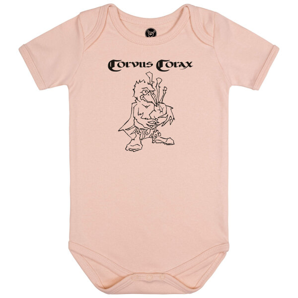 Corvus Corax (Rabensang) - Baby bodysuit, pale pink, black, 56/62