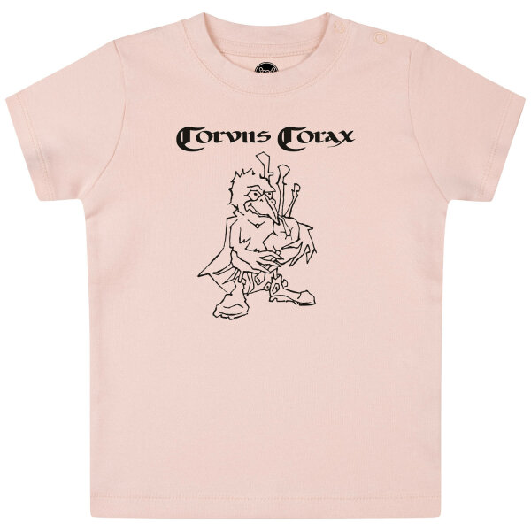 Corvus Corax (Rabensang) - Baby T-Shirt, hellrosa, schwarz, 56/62