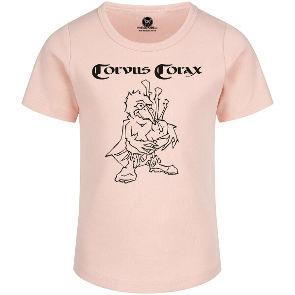 Corvus Corax (Rabensang) - Girly Shirt, hellrosa, schwarz, 104