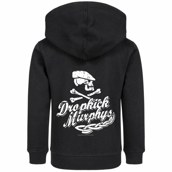 Dropkick Murphys (Scally Skull Ship) - Kinder Kapuzenjacke, schwarz, weiß, 104