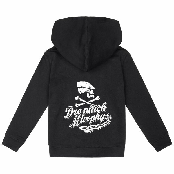 Dropkick Murphys (Scally Skull Ship) - Kinder Kapuzenjacke, schwarz, weiß, 104