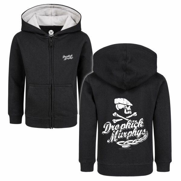 Dropkick Murphys (Scally Skull Ship) - Kinder Kapuzenjacke, schwarz, weiß, 128