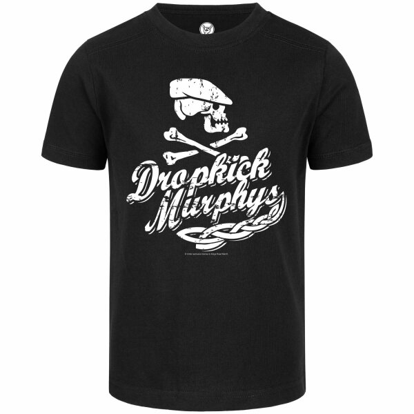 Dropkick Murphys (Scally Skull Ship) - Kinder T-Shirt, schwarz, weiß, 92