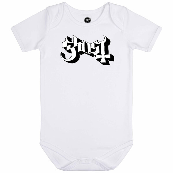 Ghost (Logo) - Baby Body, weiß, schwarz/weiß, 56/62