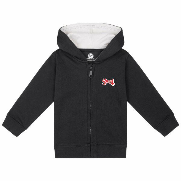 Ghost (Logo) - Baby Kapuzenjacke, schwarz, rot/weiß, 56/62