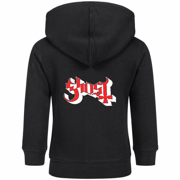 Ghost (Logo) - Baby Kapuzenjacke, schwarz, rot/weiß, 56/62