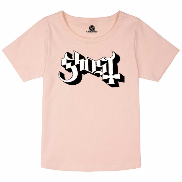 Ghost (Logo) - Girly shirt, pale pink, black/white, 116