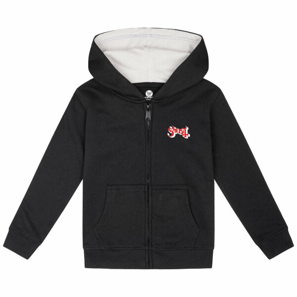 Ghost (Logo) - Kids zip-hoody, black, red/white, 116