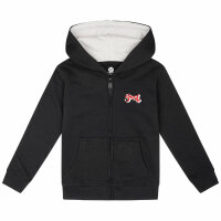 Ghost (Logo) - Kids zip-hoody, black, red/white, 128